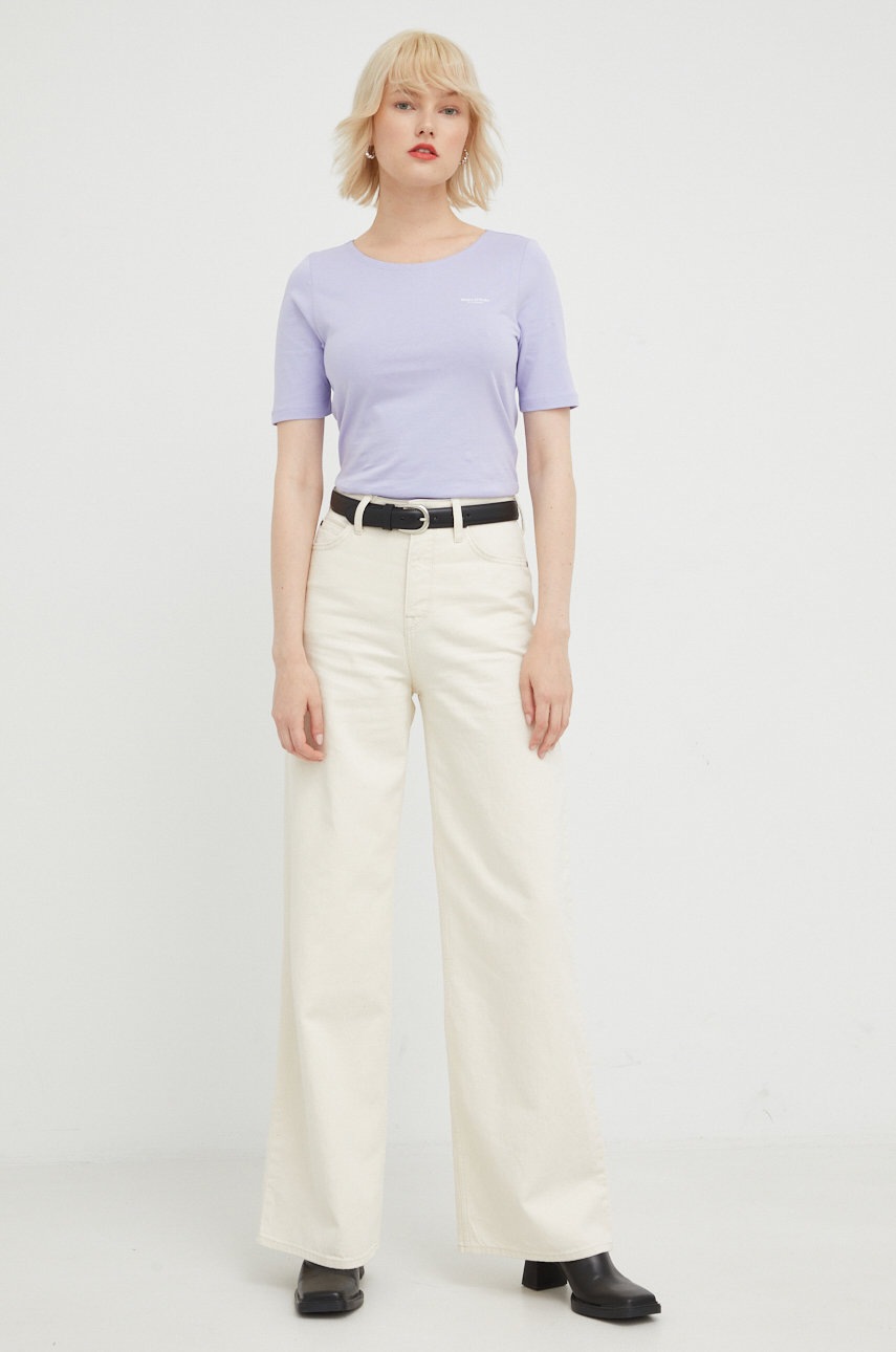 

Хлопковая футболка Marc O'Polo цвет фиолетовый