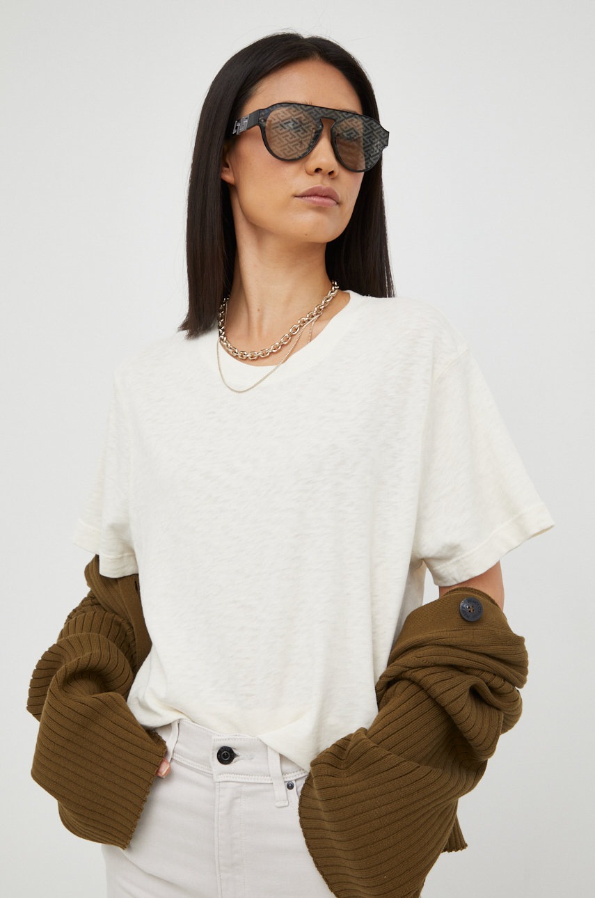 

Памучна тениска Marc O'Polo Denim в бежово, Бежов