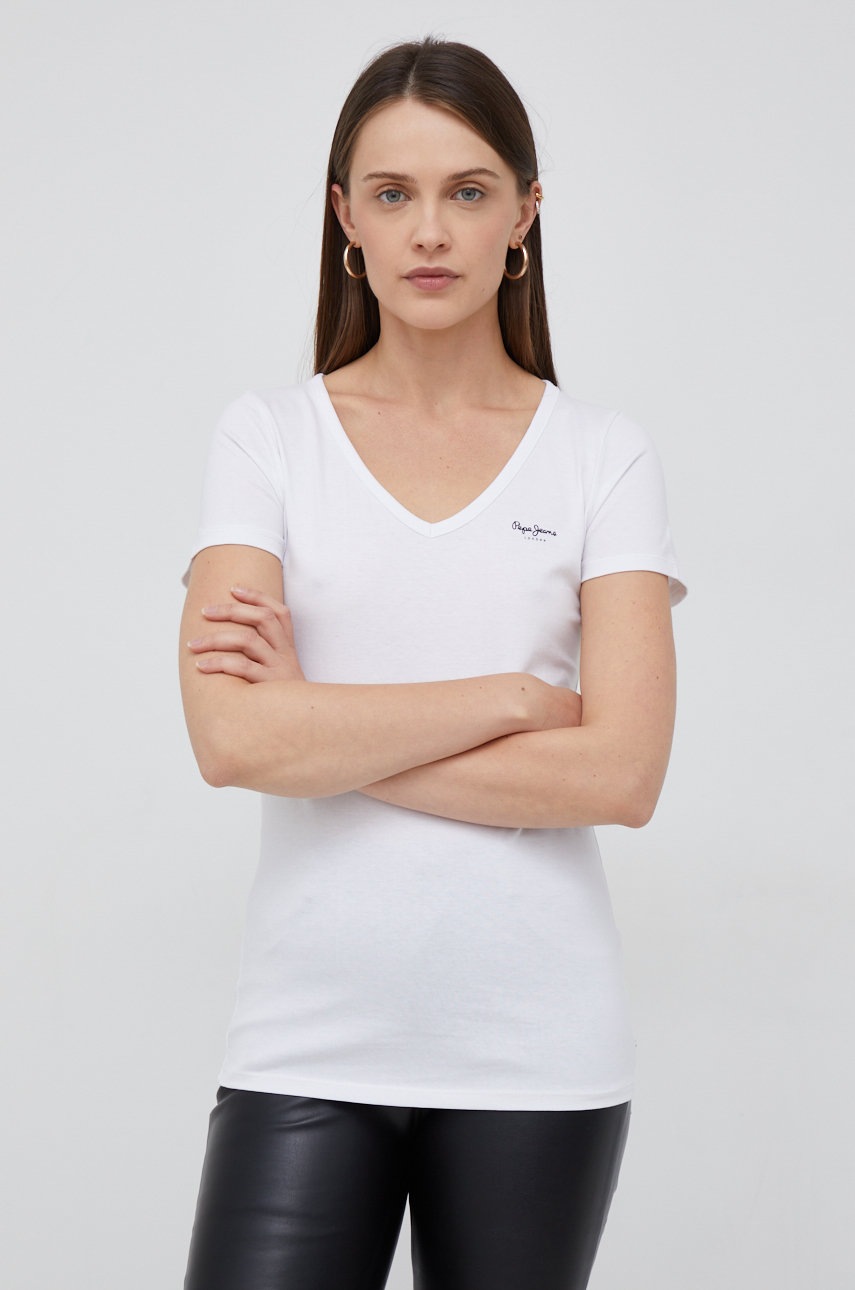 

Бавовняна футболка Pepe Jeans колір білий