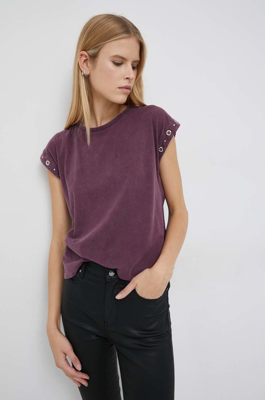 

Памучна тениска Pepe Jeans Candy в лилаво, Виолетов
