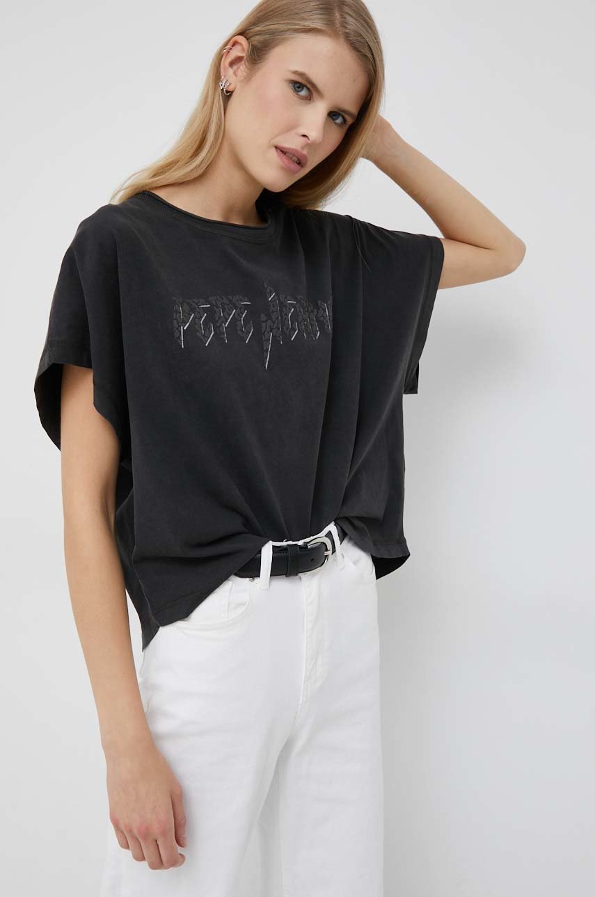 

Памучна тениска Pepe Jeans Reese в сиво, Сив