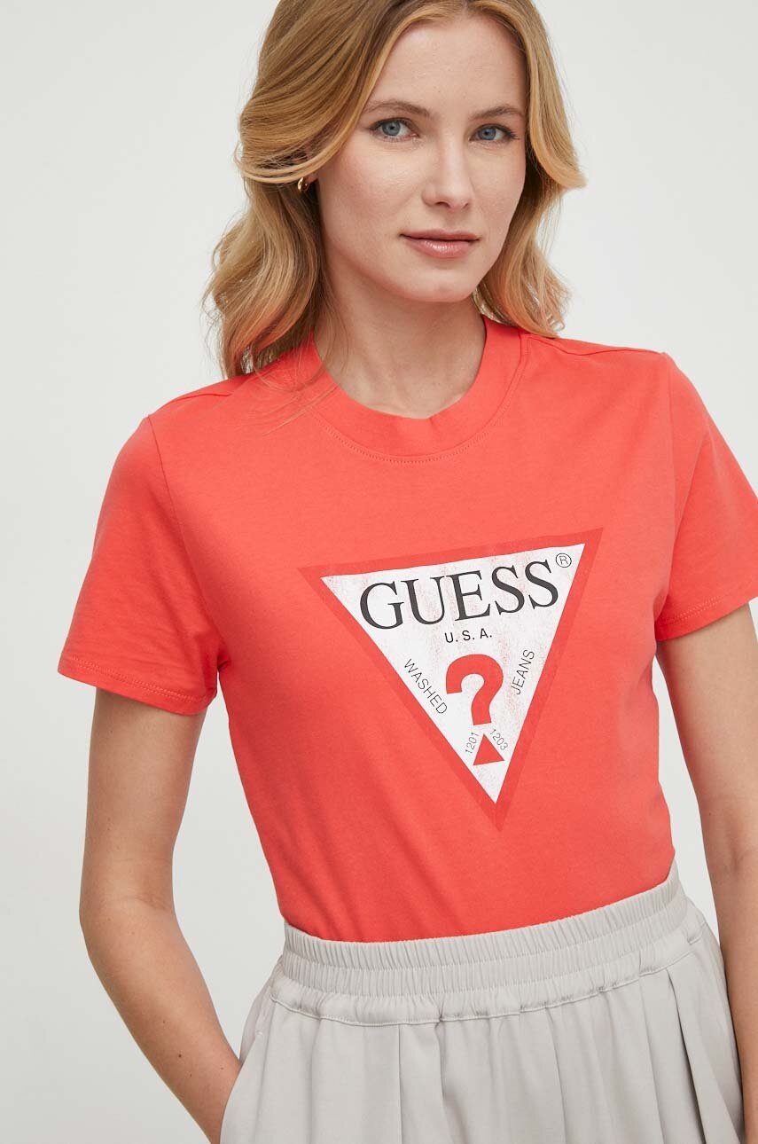 

Памучна тениска Guess в червено W2BI69 K8FQ1, Червен