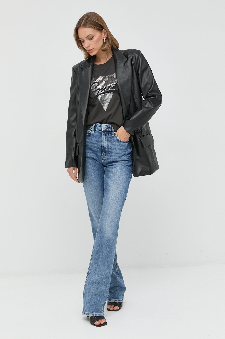 

Бавовняна футболка Guess колір сірий