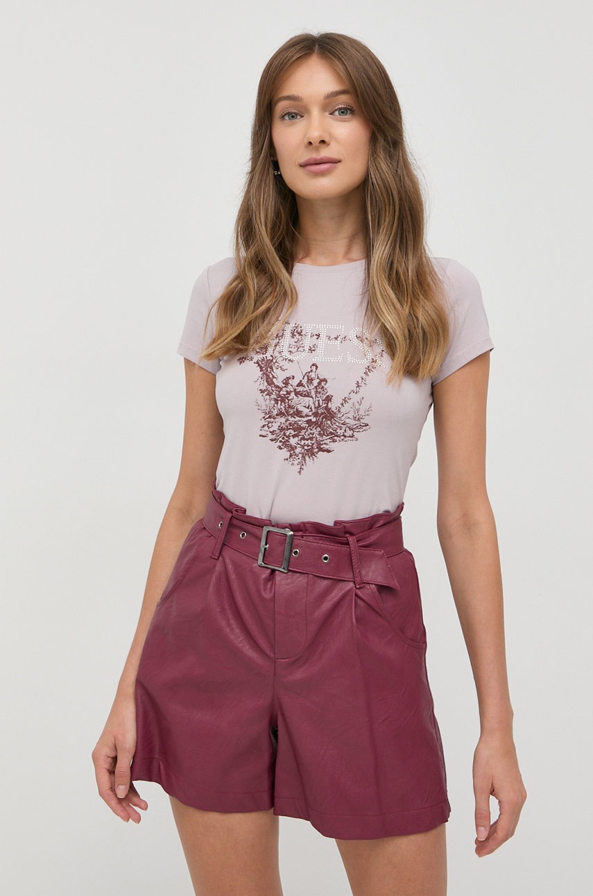

Тениска Guess в лилаво, Виолетов