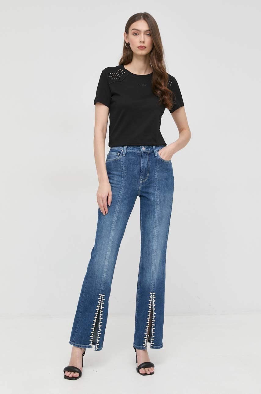 

Бавовняна футболка Guess колір чорний
