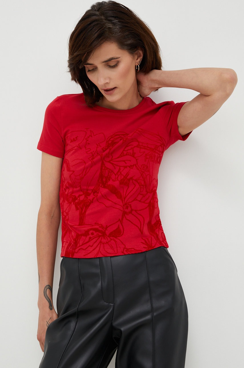 

Тениска Desigual в червено, Червен