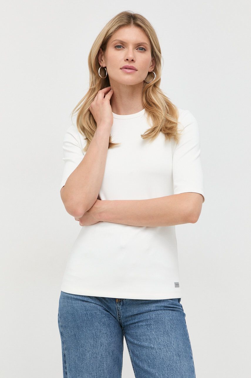 Max Mara Leisure tricou femei, culoarea alb alb imagine noua