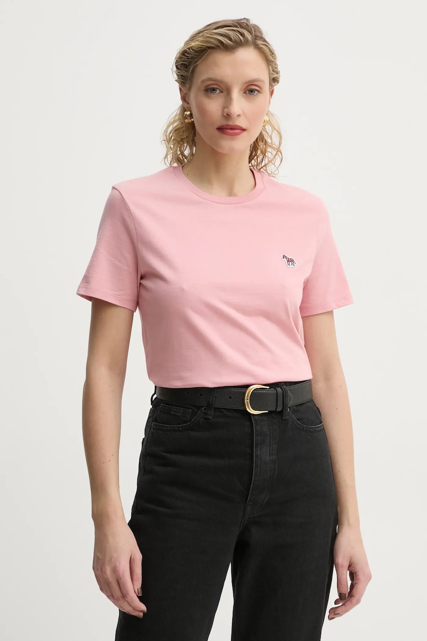 PS Paul Smith tricou din bumbac culoarea roz PS Paul Smith tricou din bumbac culoarea roz