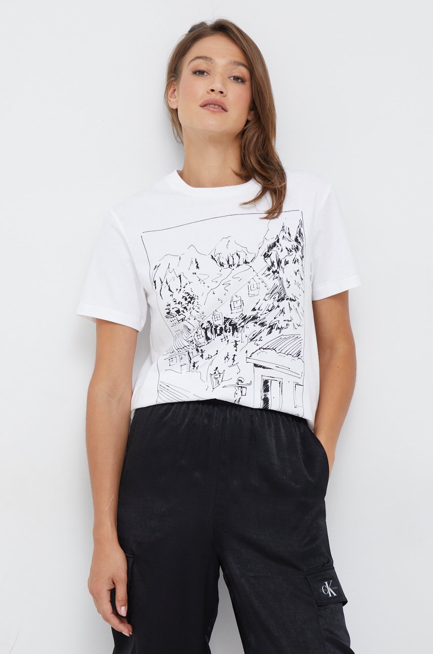 

Памучна тениска PS Paul Smith в бяло, Бял