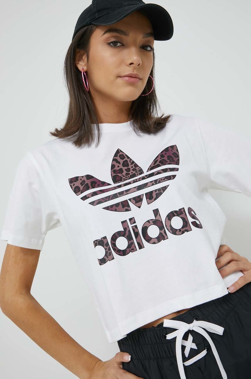 

Бавовняна футболка adidas Originals колір білий
