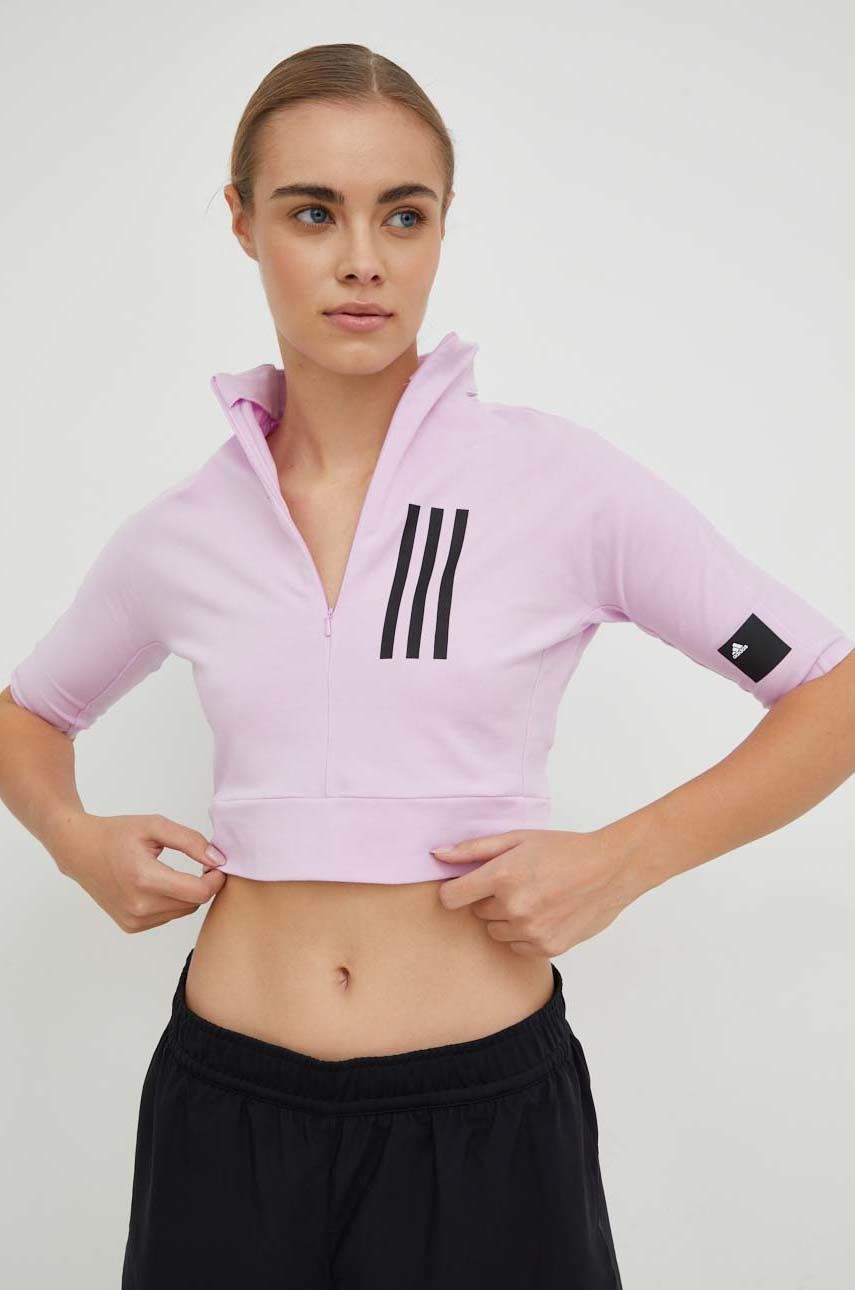 Tričko adidas Performance růžová barva - růžová -  93 % Bavlna