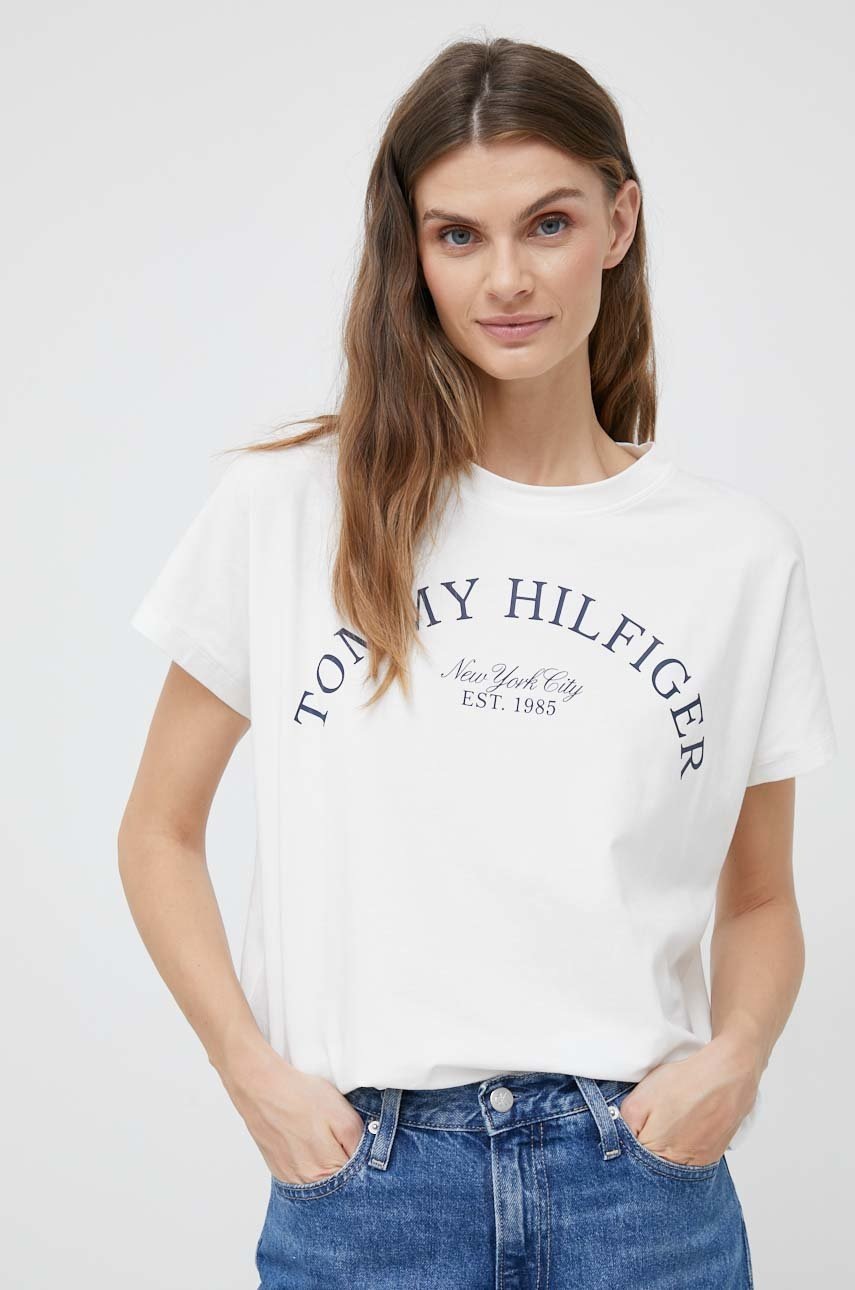 

Тениска Tommy Hilfiger в бяло, Бял