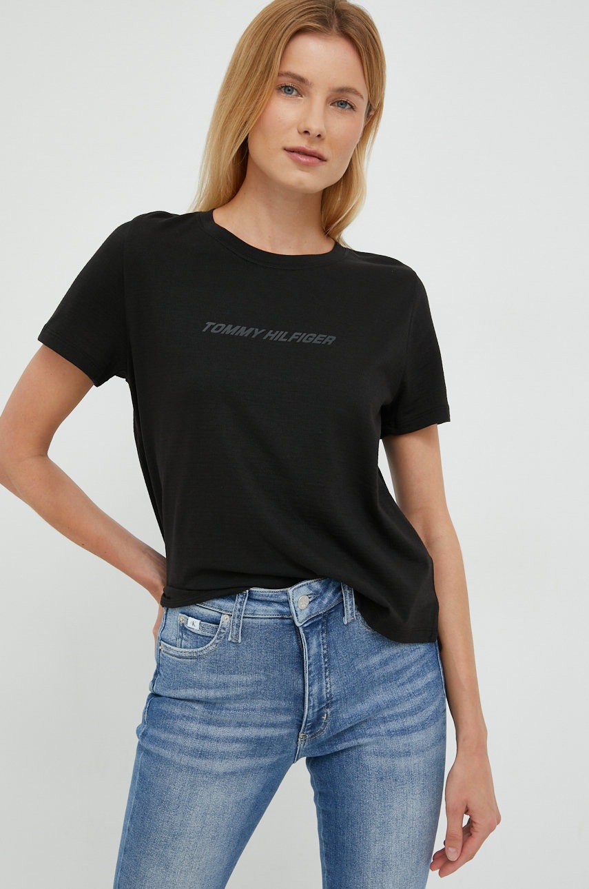 

Футболка Tommy Hilfiger жіночий колір чорний