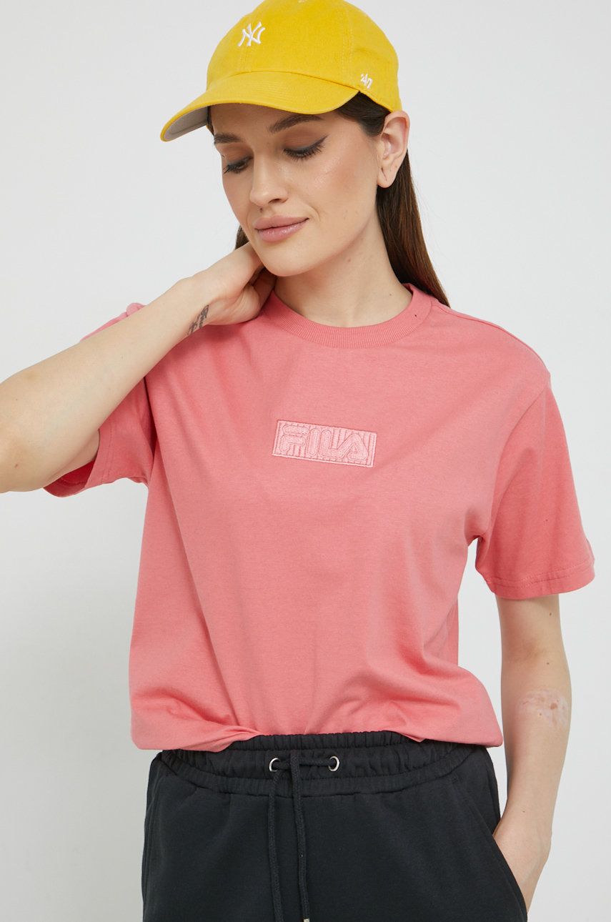 Fila tricou din bumbac culoarea portocaliu