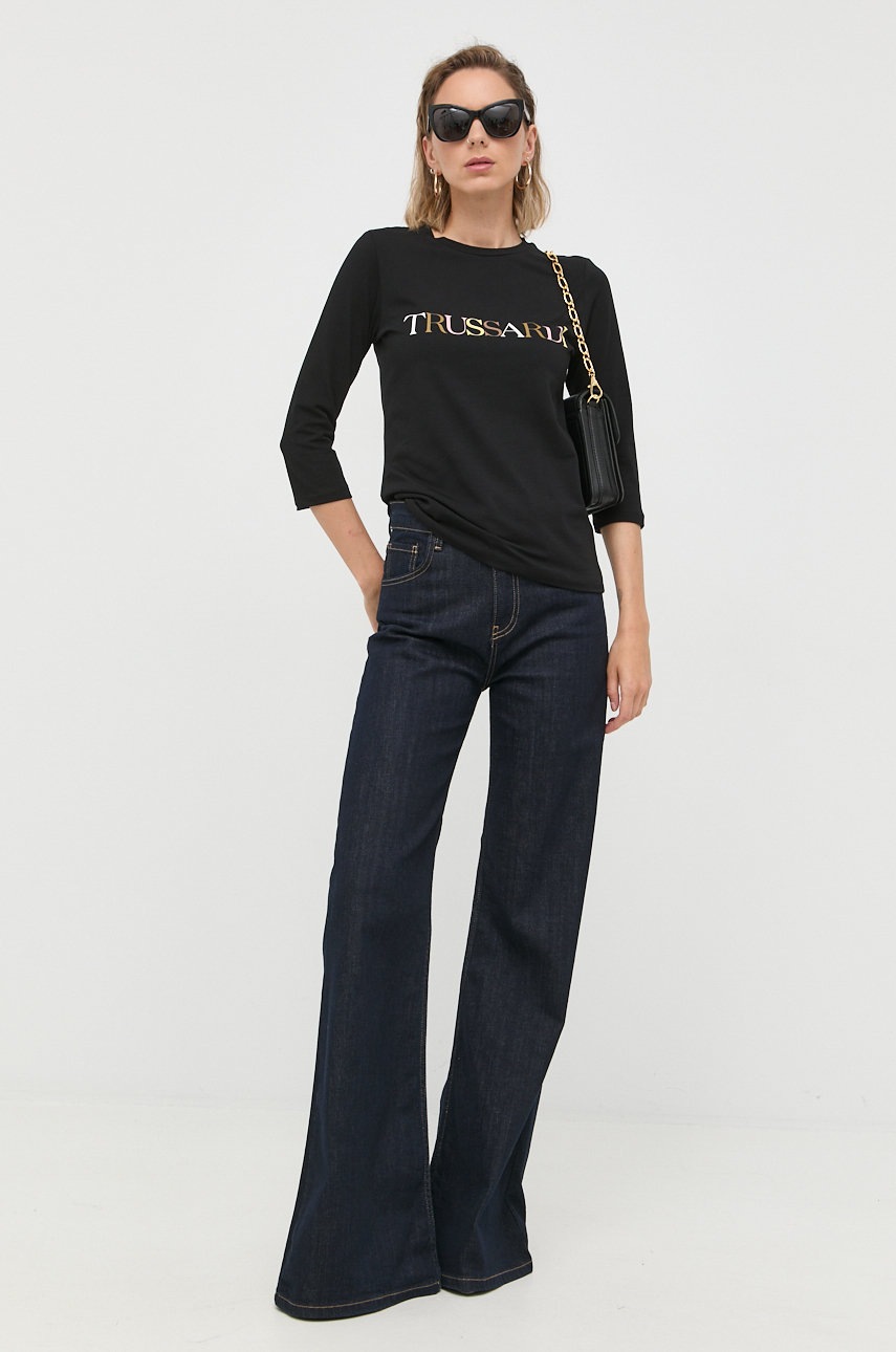 

Лонгслив Trussardi женский цвет чёрный