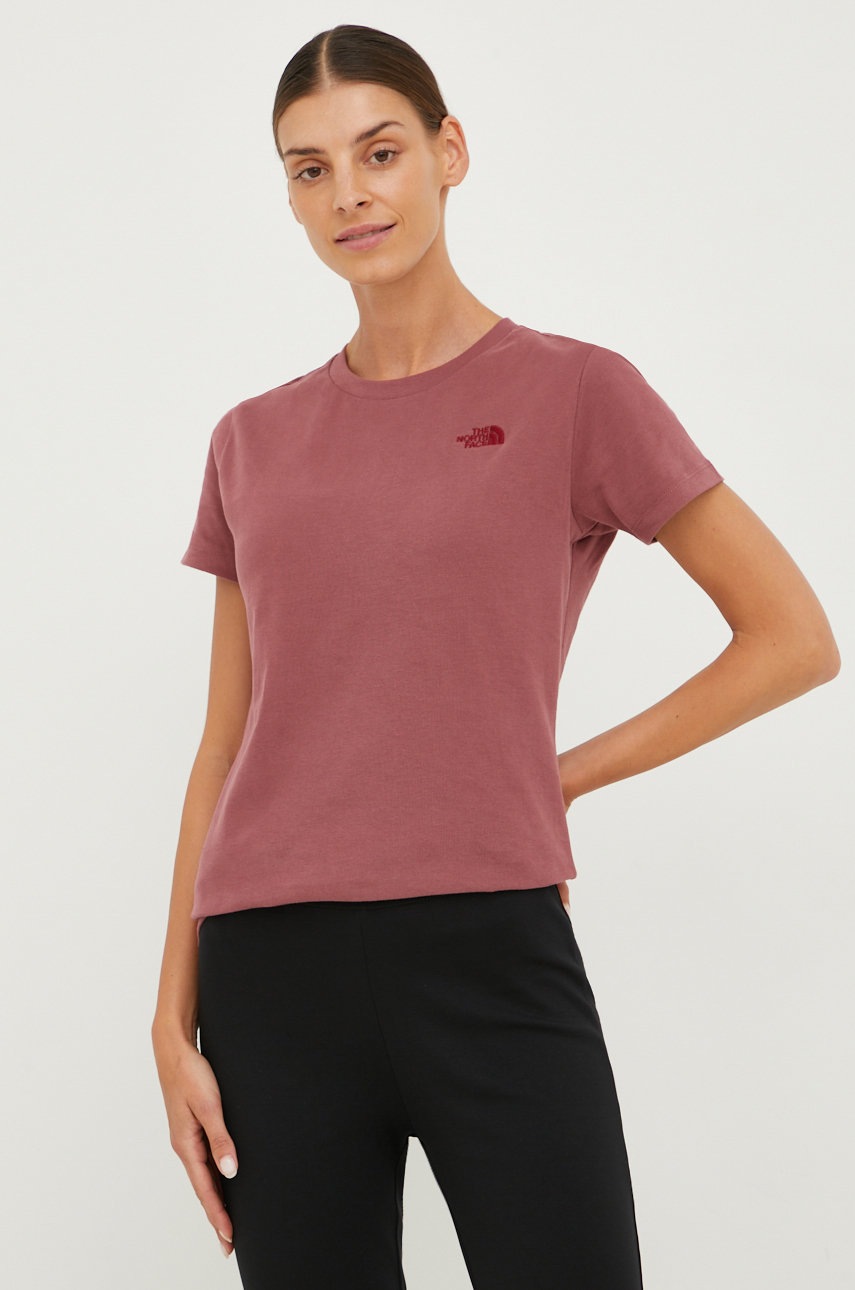 

Памучна тениска The North Face в розово, Розов