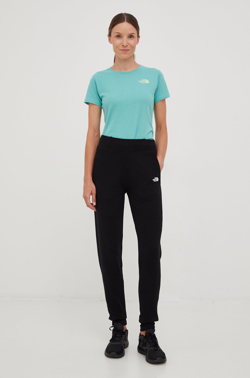 

Хлопковая футболка The North Face цвет бирюзовый