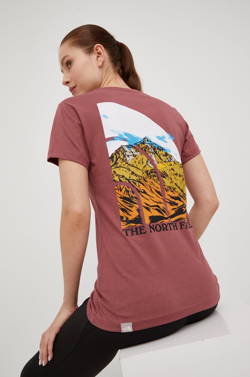 

Памучна тениска The North Face в розово, Розов
