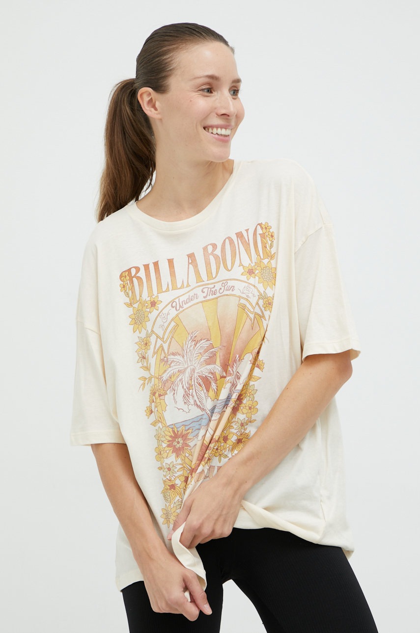 

Памучна тениска Billabong в бежово, Бежов