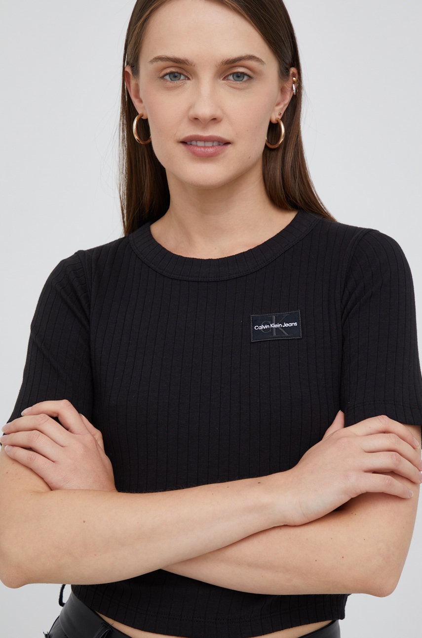 

Тениска Calvin Klein Jeans в черно, Черен