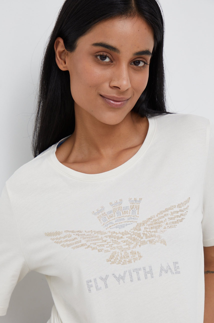 

Памучна тениска Aeronautica Militare в бежово, Бежов