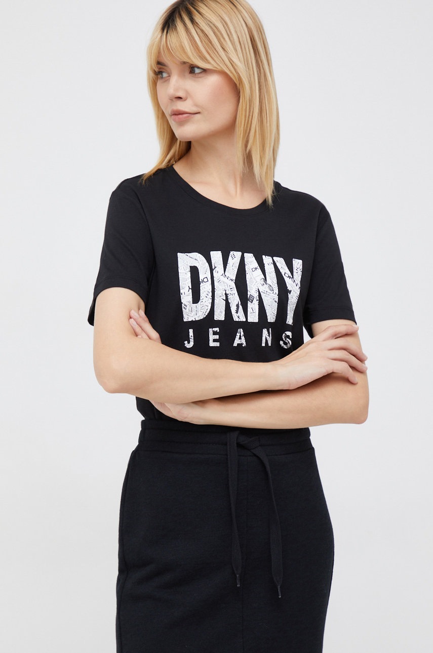 

Тениска Dkny в черно, Черен