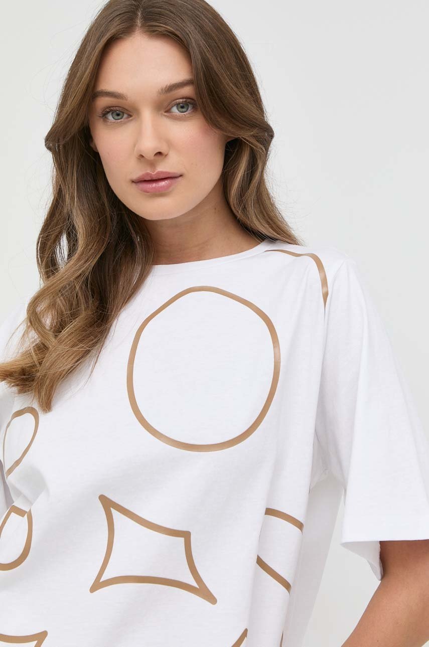 

Памучна тениска BOSS в бяло, Бял