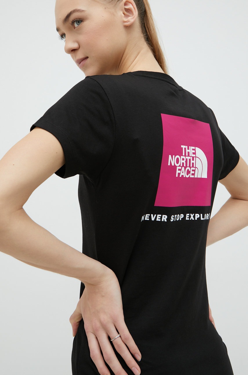 

Памучна тениска The North Face в черно, Черен