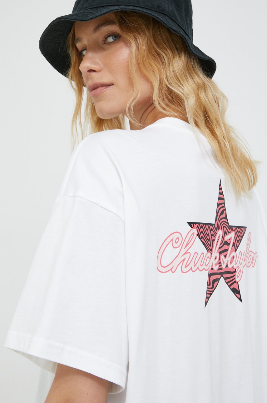 

Памучна тениска Converse в бяло, Бял