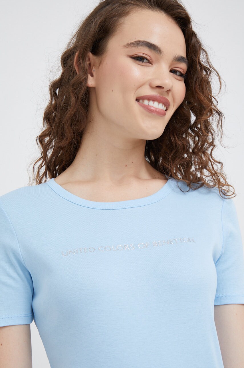 

Памучна тениска United Colors of Benetton, Син