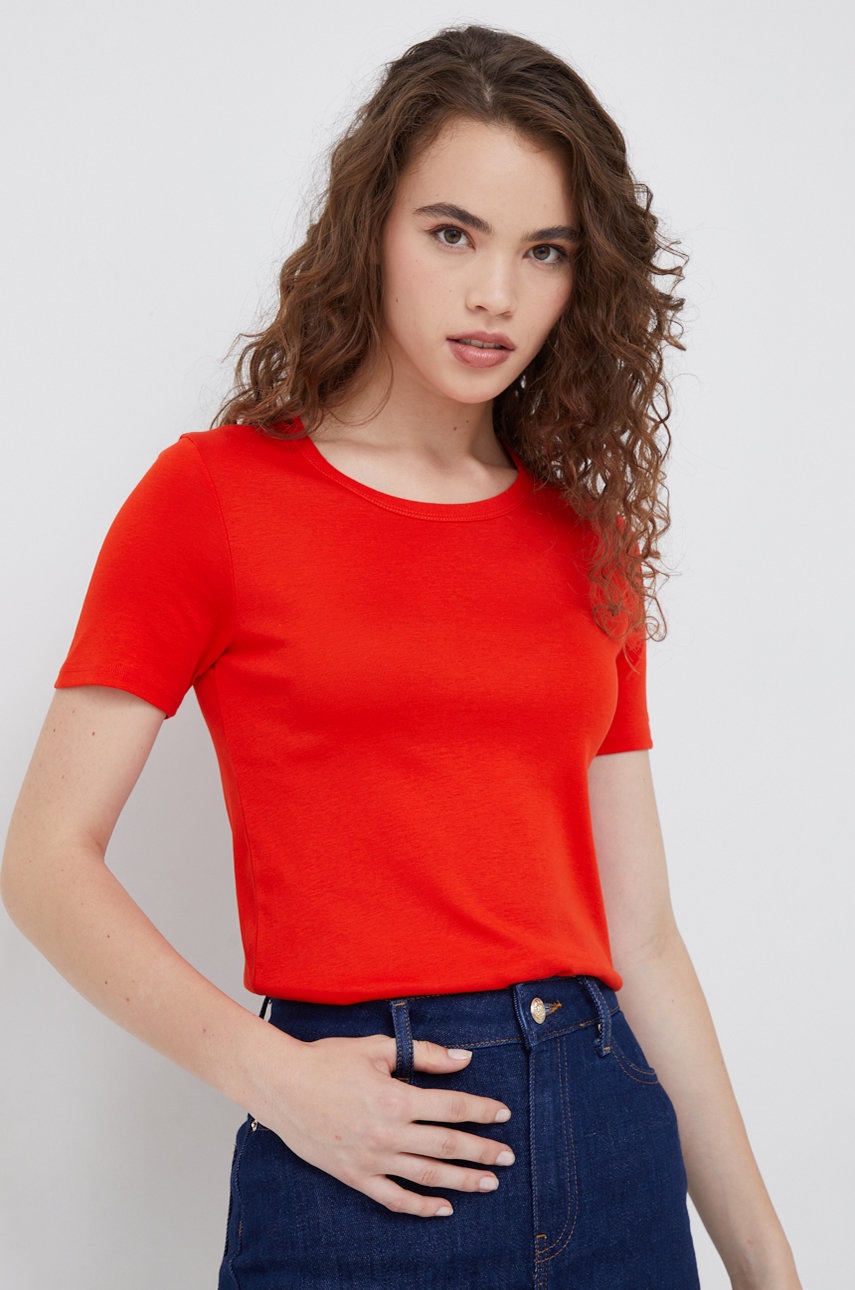 

Памучна тениска United Colors of Benetton в червено, Червен