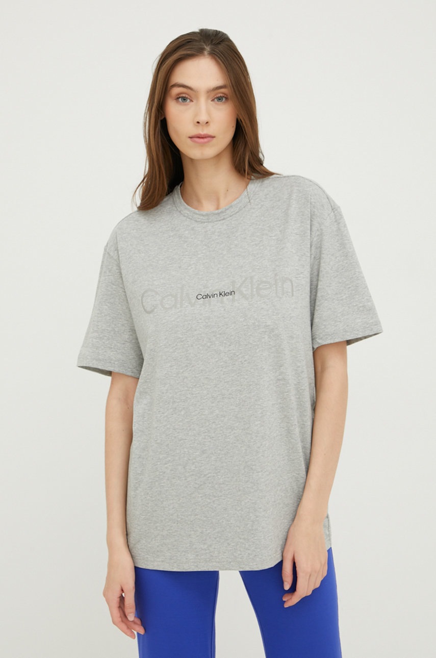 

Горнище на пижама с къси ръкави Calvin Klein Underwear в сиво, Сив