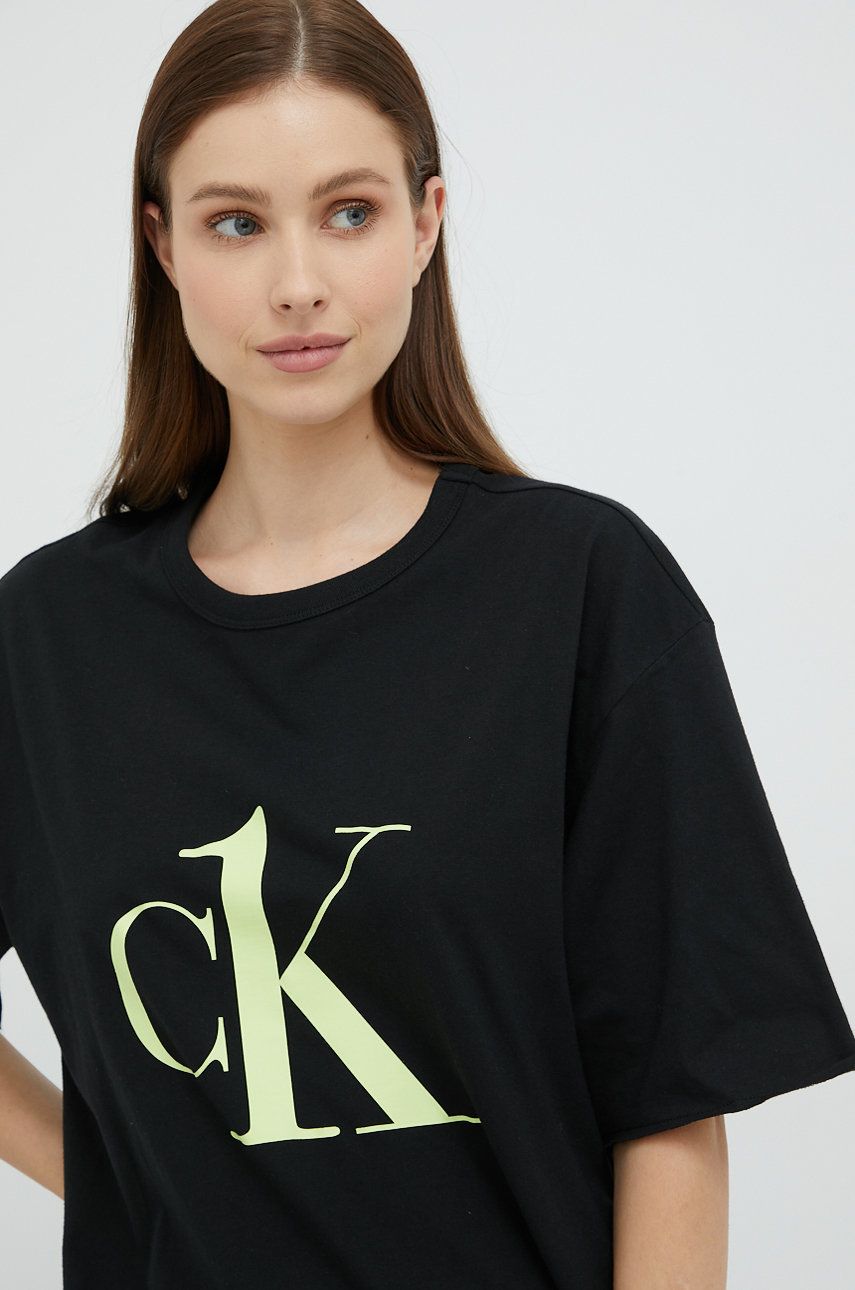 Calvin Klein Underwear koszula nocna bawełniana kolor czarny