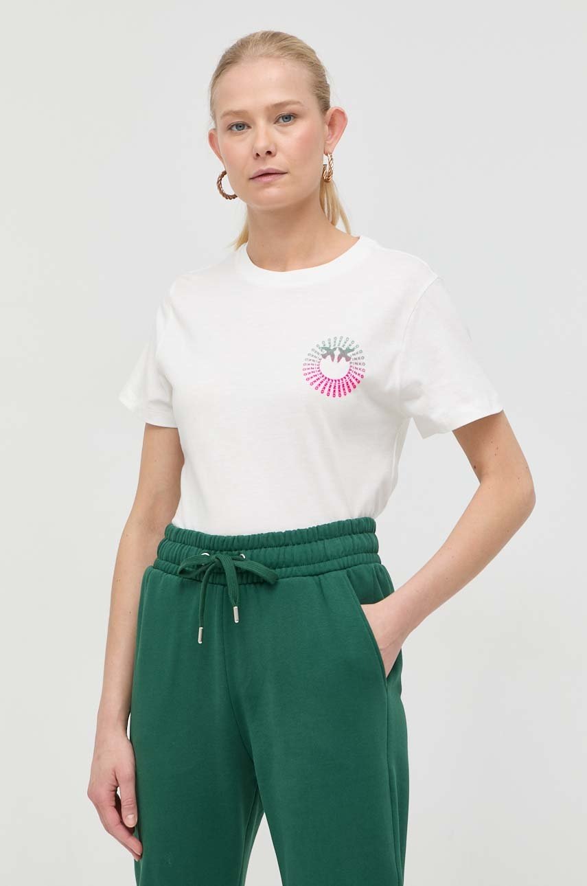 

Памучна тениска Pinko в бяло, Бял