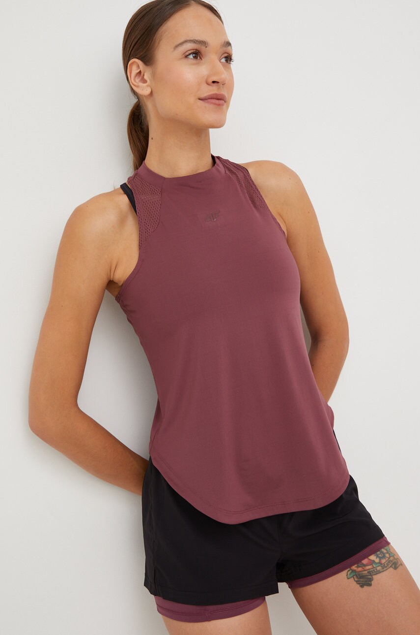 4f top de antrenament culoarea bordo