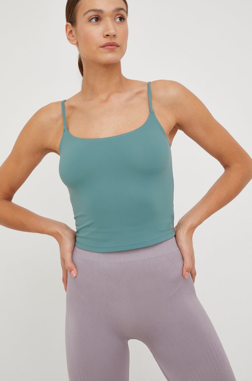 4f top de yoga culoarea verde