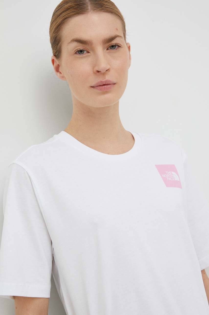 

Памучна тениска The North Face в бяло, Бял