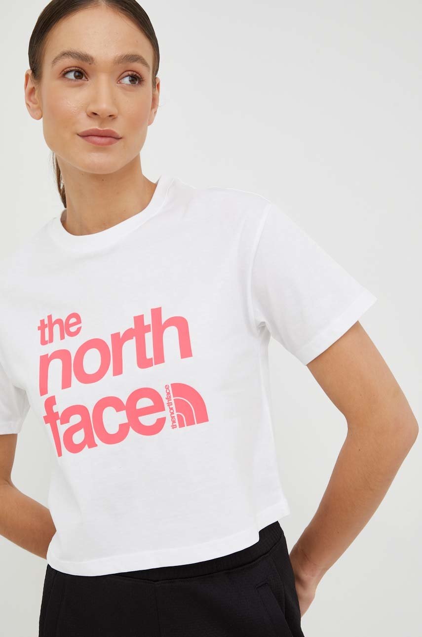 

Памучна тениска The North Face в бяло, Бял