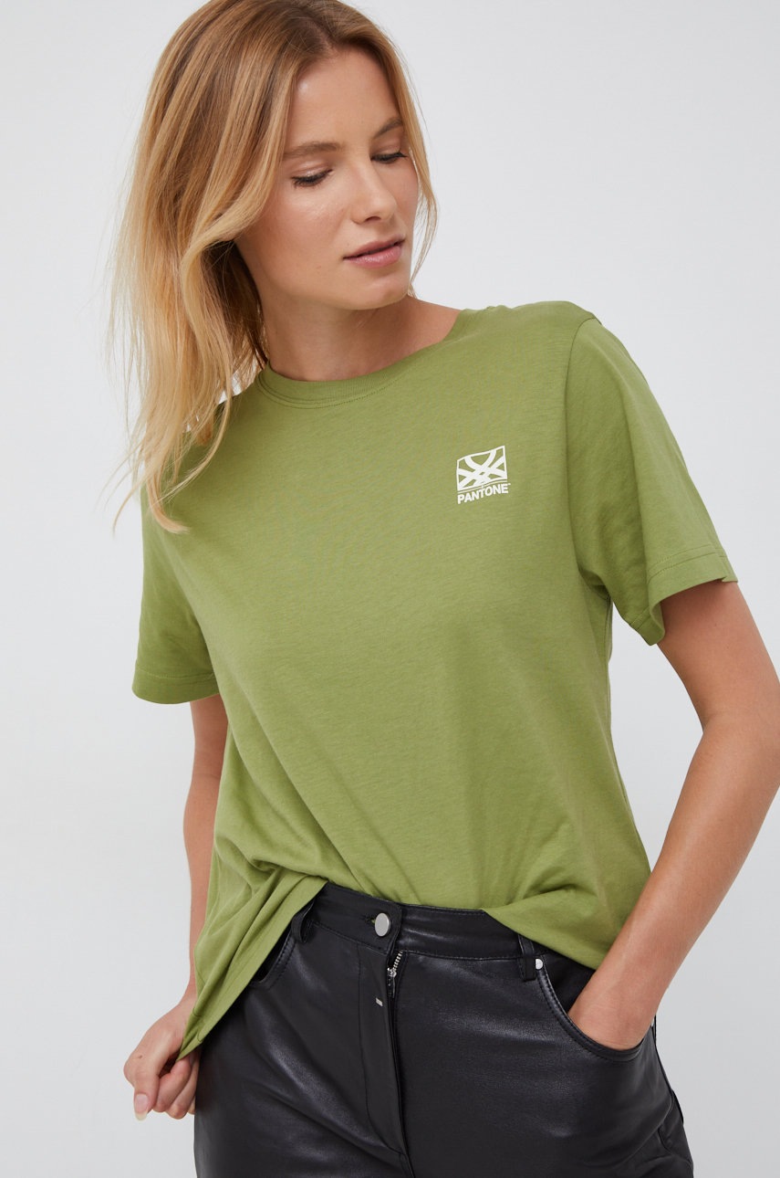 

Памучна тениска United Colors of Benetton в зелено, Зелен