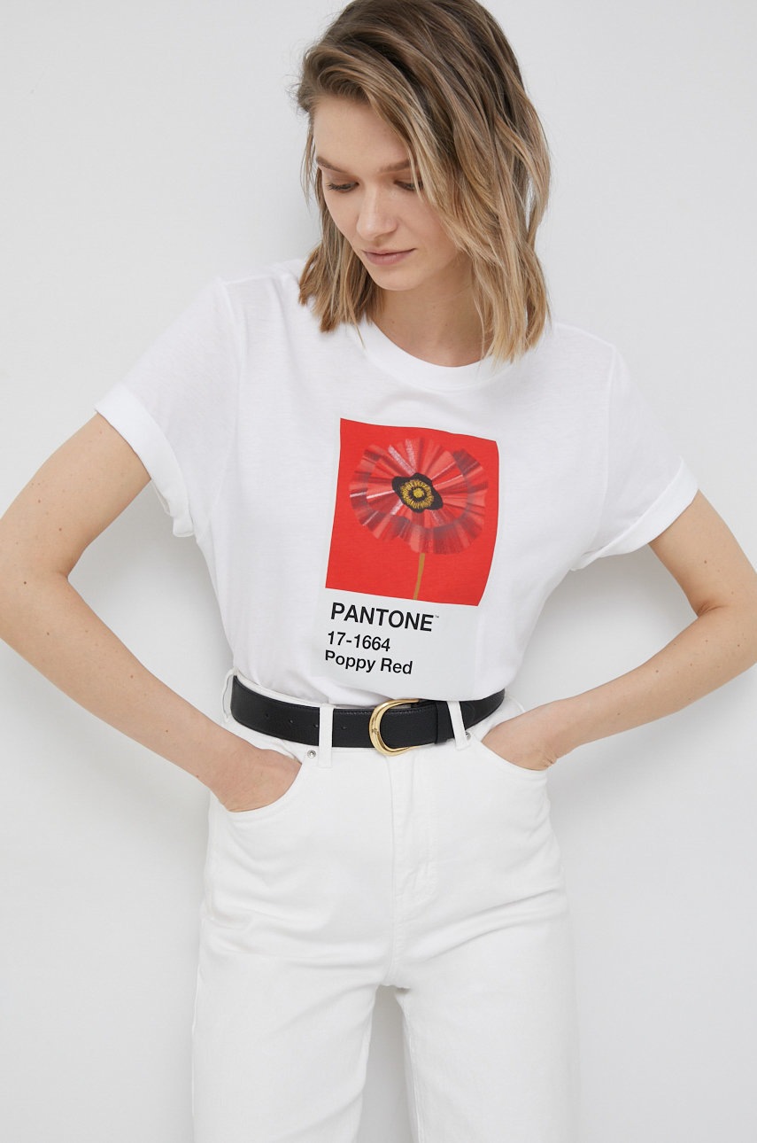 

Памучна тениска United Colors of Benetton X Pantone в бяло, Бял