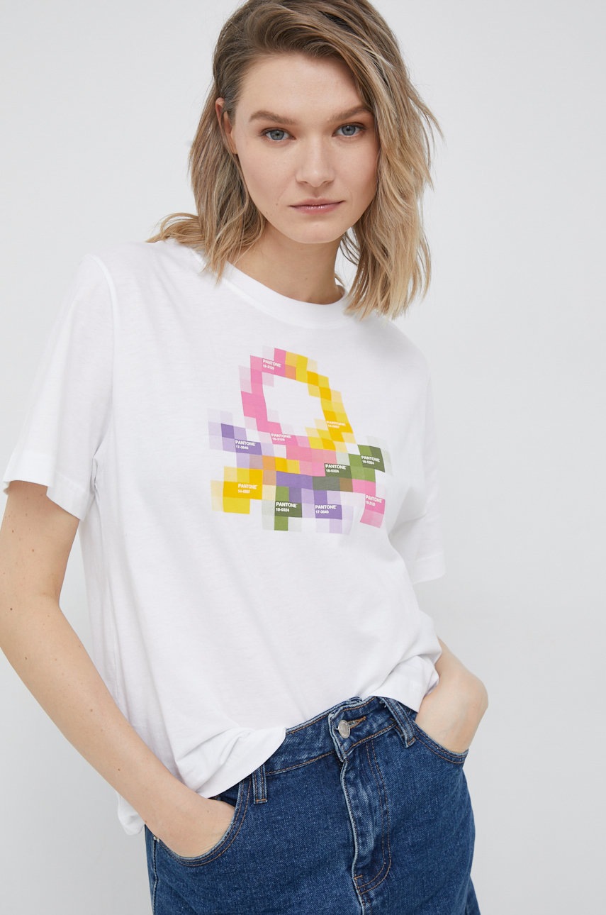 

Памучна тениска United Colors of Benetton X Pantone в бяло, Бял