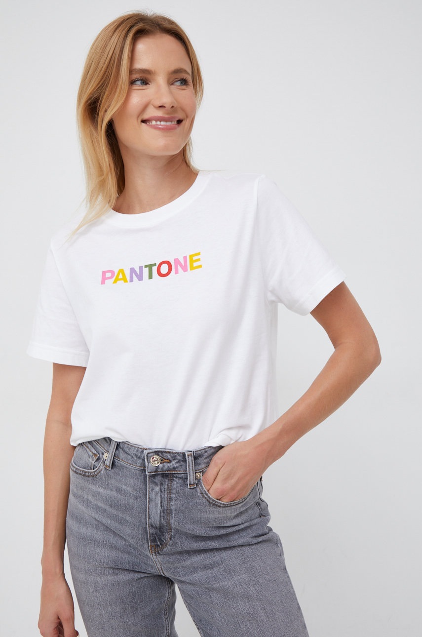 

Памучна тениска United Colors of Benetton X Pantone в бяло, Бял