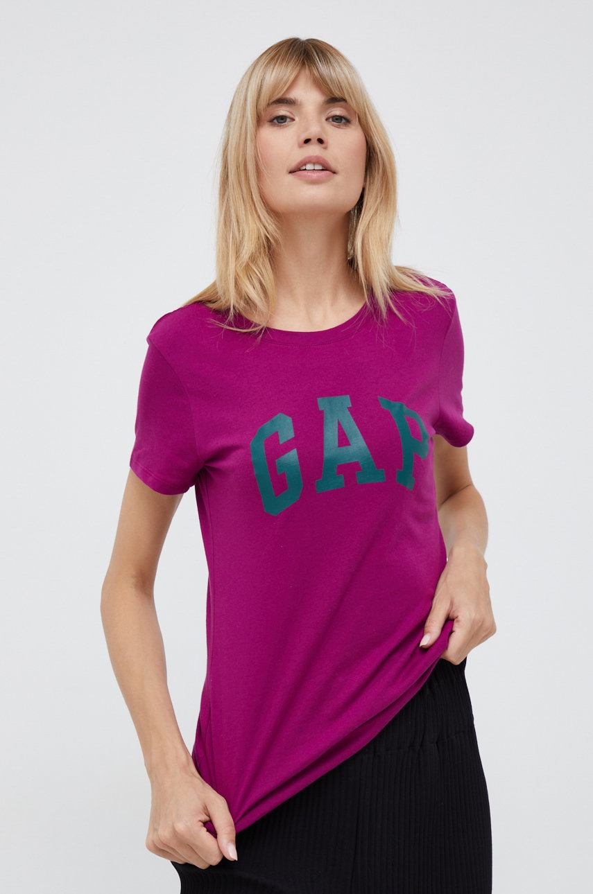 

Памучна тениска GAP в лилаво, Виолетов