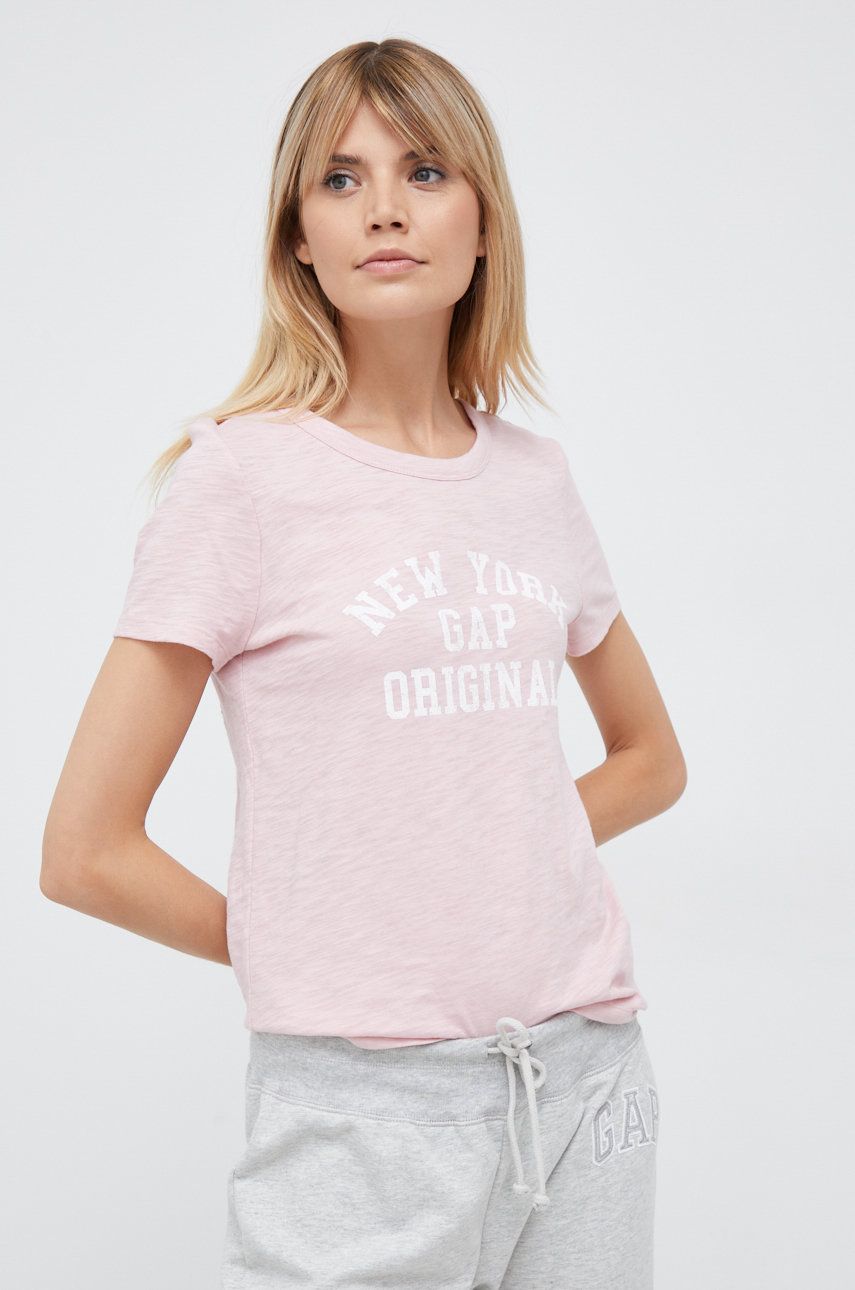 GAP tricou din bumbac culoarea roz