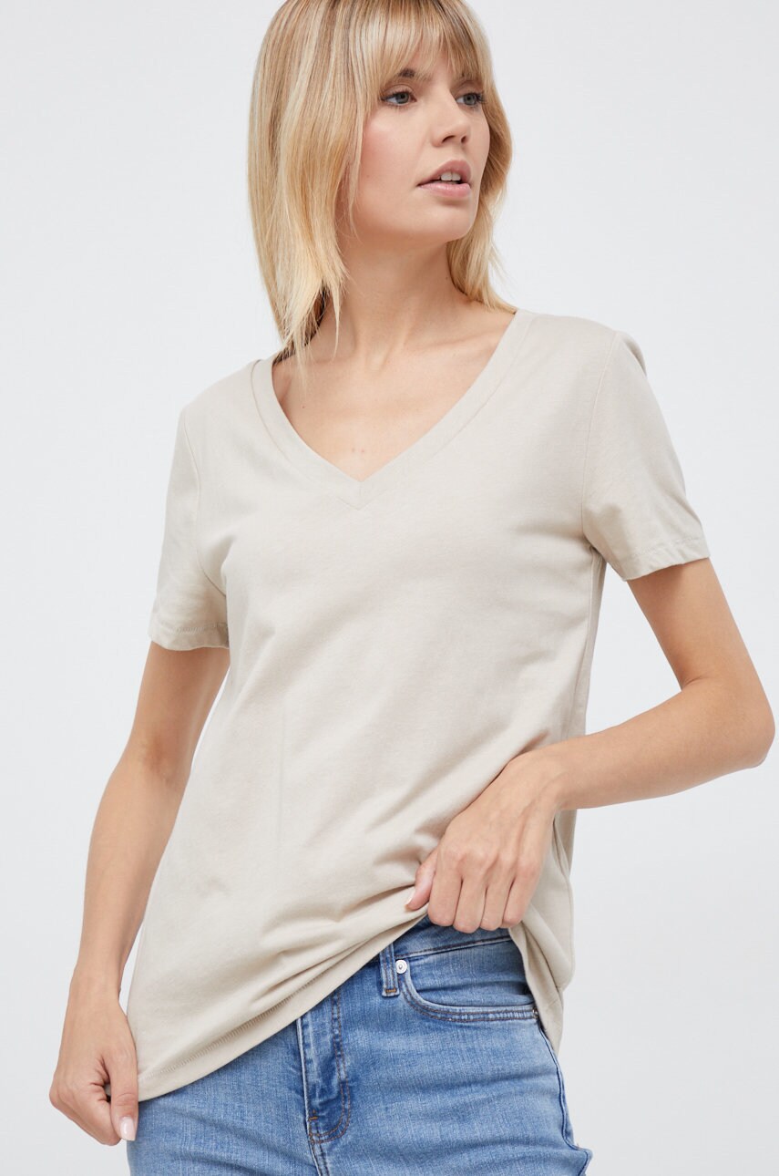 

Памучна тениска GAP в бежово, Бежов