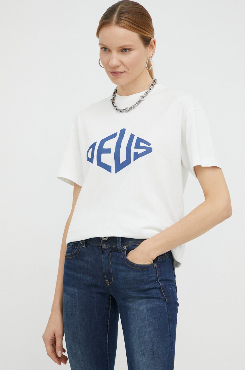 Deus ex machina tricou din bumbac culoarea alb