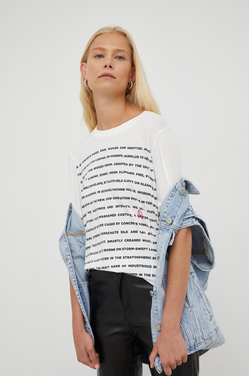 

Памучна тениска G-Star Raw в бяло, Бял