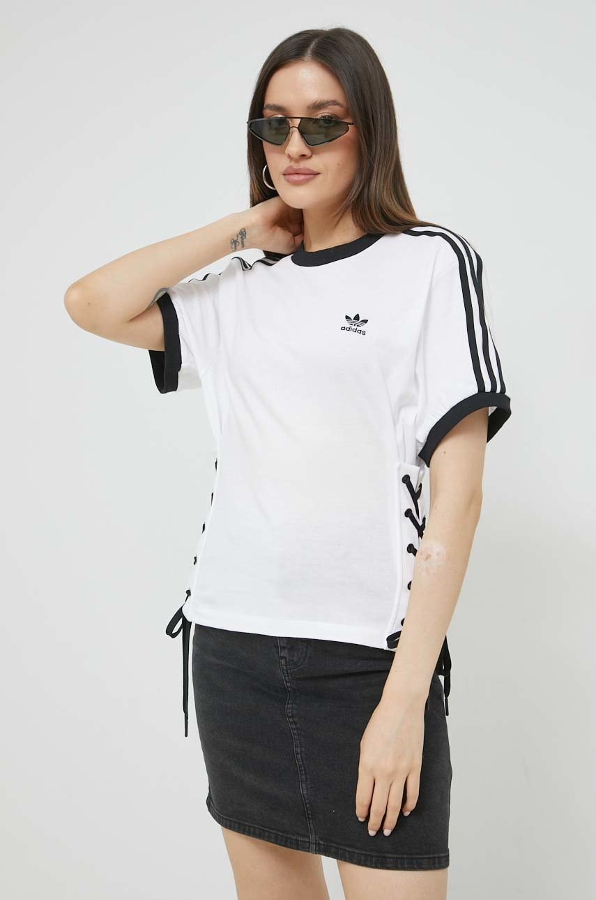 adidas Originals tricou din bumbac Always Original femei, culoarea alb