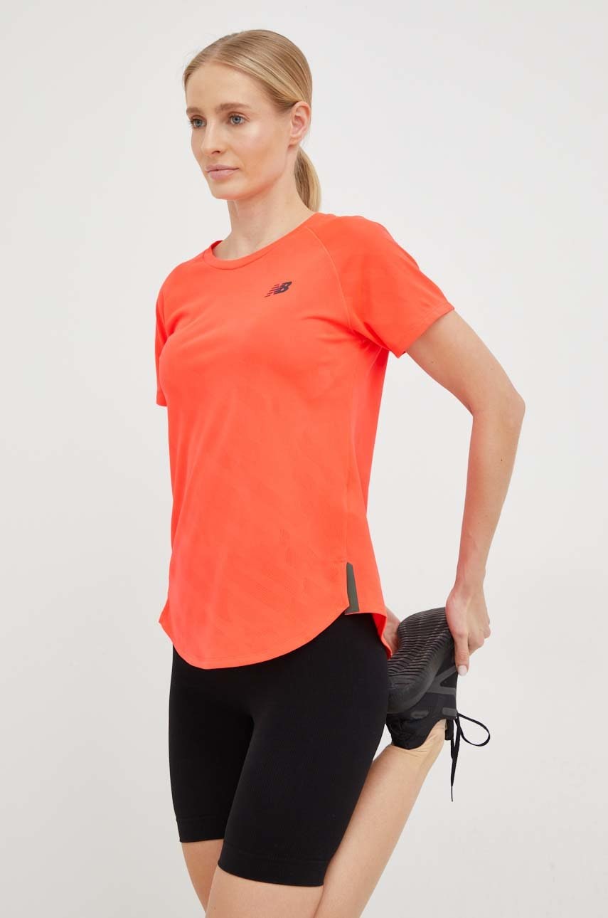New Balance tricou de alergare Q Speed culoarea rosu