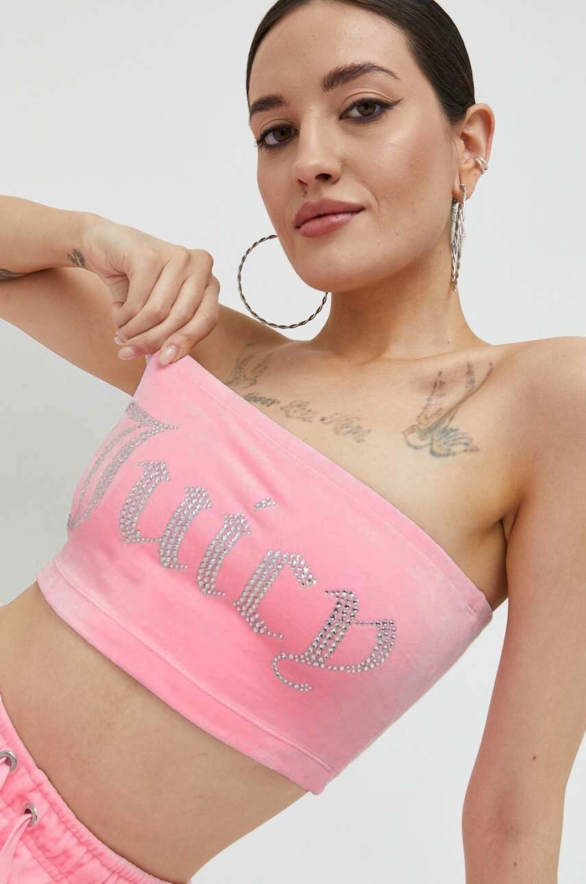 Juicy couture top femei, culoarea roz, cu spate descoperit